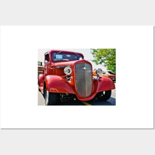 Red Custom Chevy Truck Posters and Art